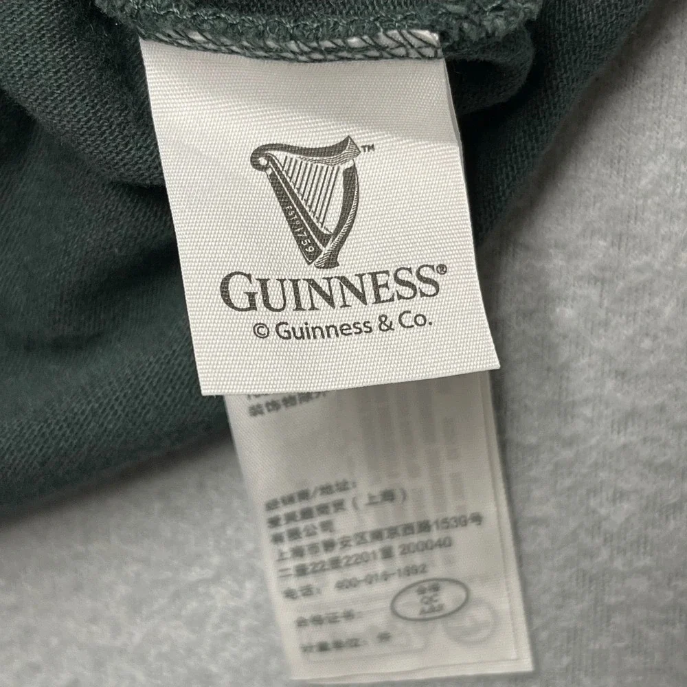 VTG Abercrombie & Fitch Guinness Rugby Shirt XXL Green Cropped Long Sleeve Polo‎ - Picture 7 of 11